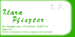 klara pfiszter business card